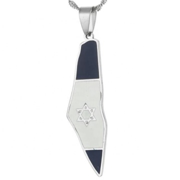 Yiwu Aceon Stainless Steel Blue White Enamel Jewish Jewelry Pendant