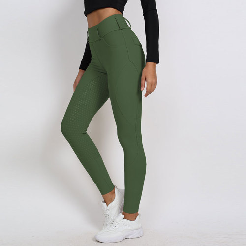 Hot Sale Ladies Full Seat Silicone Equestrian Green Breeches