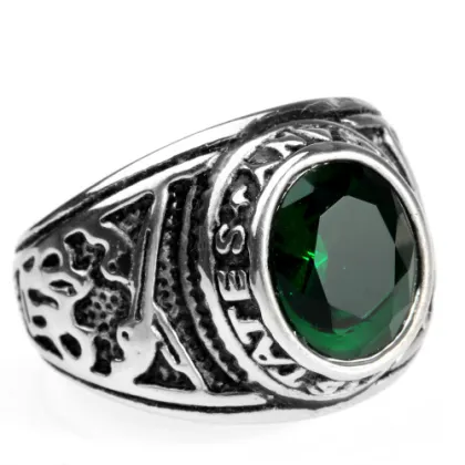 Black Diamond Semi-Precious Stone Gold Ring