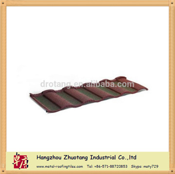 Color Unfading Durable Roman / Wave Stone Coated Metel Roof Tile