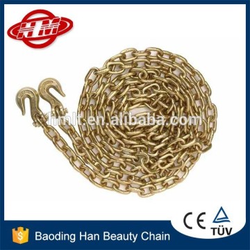 3/8 5/16 inch Grade 80 Chain Transport Binder Chain 25 ft with Clevis Grab Hooks