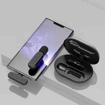 K60 Cheap Wireless Microphone Mini Clip Lavalier Collar Lapel Wireless Mic for Mobile Phone