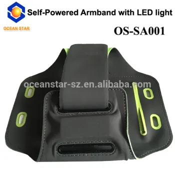 Promotional Outdoor training running sports phone armband with LED Light,no battery