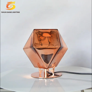 Vintage Rose Gold Glass Table Light E27 60W for Living Room and Office