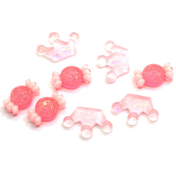 Fashional Candy Crown Pink Flatback Resina Bead Charms Girls Dormitorio Decoración DIY Toy Phone Shell Adornos Cabochon