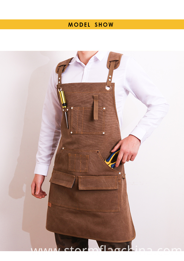 Durable Goods Heavy Duty Waxed Unisex Canvas Work Apron with Tool Pockets Durable Goods Heavy Duty Waxed Unisex Canvas Work Apron with Tool Pockets