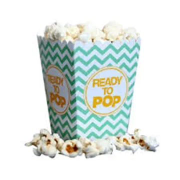 Movie Party Popcorn Boxes Striped White and Red