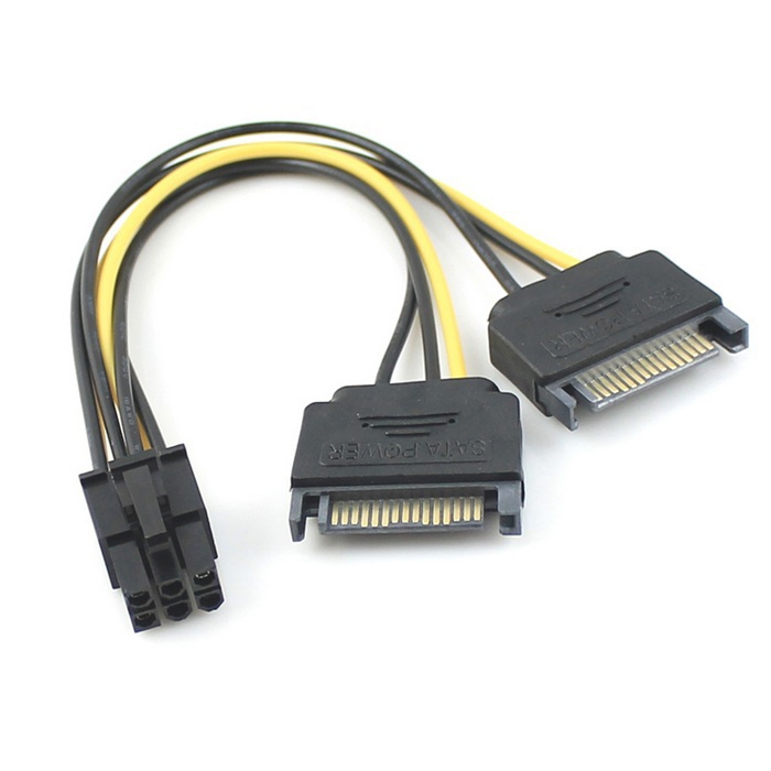 Sata 15 Pin Male To Pci E 6pin Female