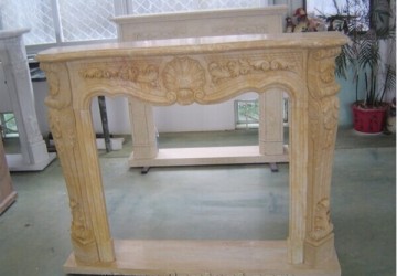 Good Price of Beige Marble Fireplace