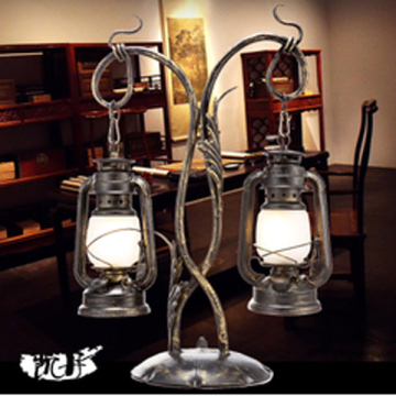 European Antique Table Lamp Lighting with Glass Shades