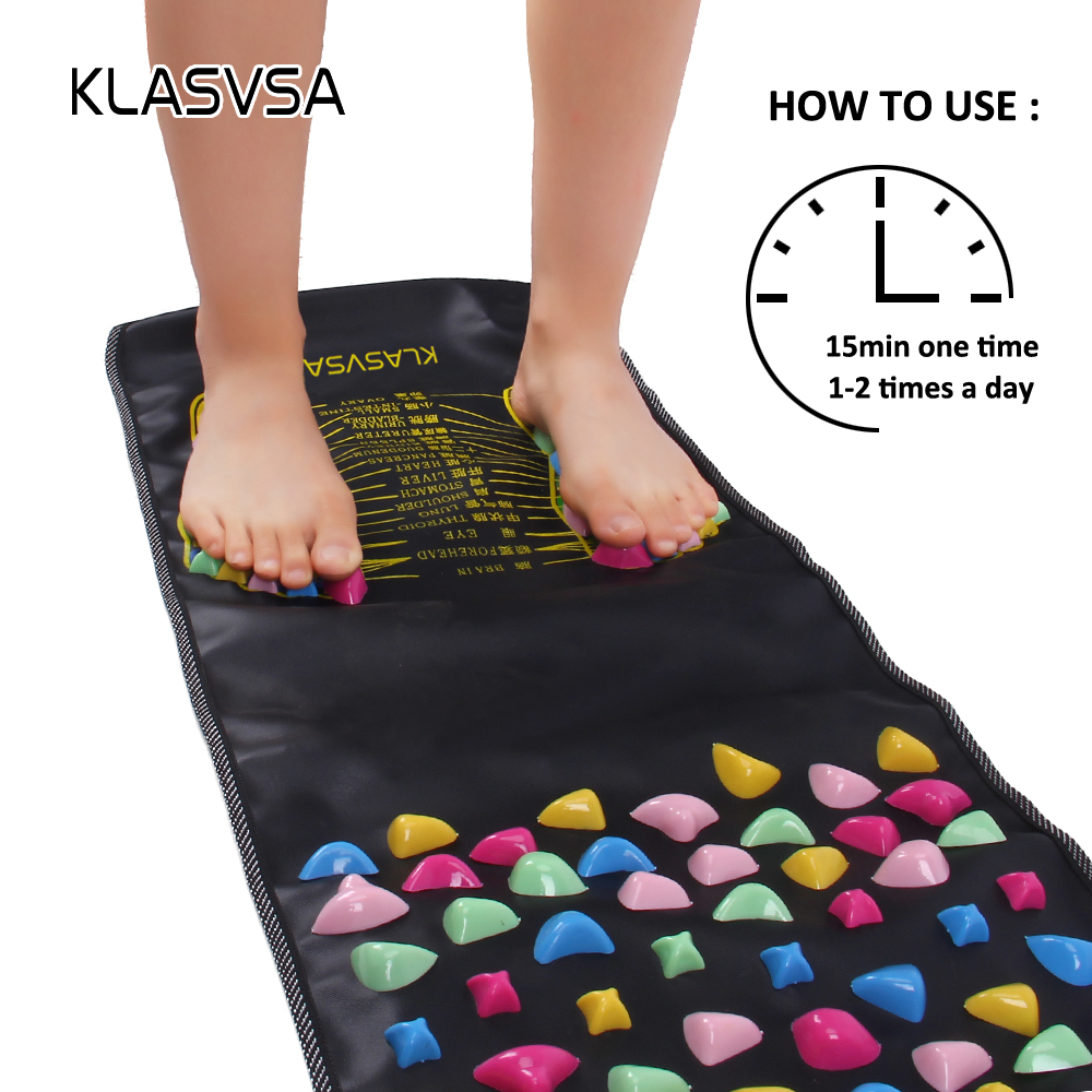 KLASVSA Leg Foot Massage Pad Pain Relief Stone Massager Mat Walk Muscle Stimulator Health Mattress Home Relaxation Health Care