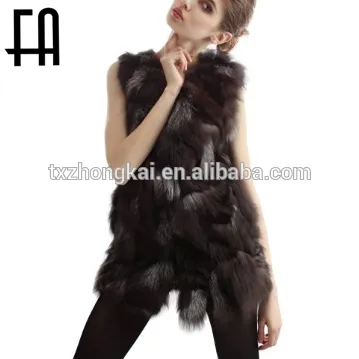 Women 's Silver Fox Fur Vest Nature Fox Fur Waistcoat Female Warm Gilet
