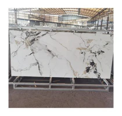 Hot Selling Luxury Blue Jade Marble Look Sintered Stone for Interiors