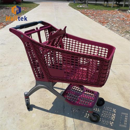 Plastic Shopping Trolley Convenience Store 130L Plastic Shopping Cart Supplier