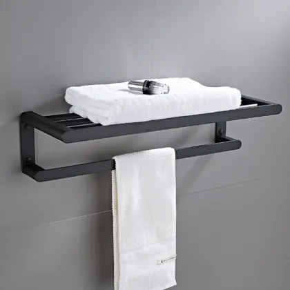 Yile Popular Hardware Bathroom Accessories Matte Black Towel Bar & Rack