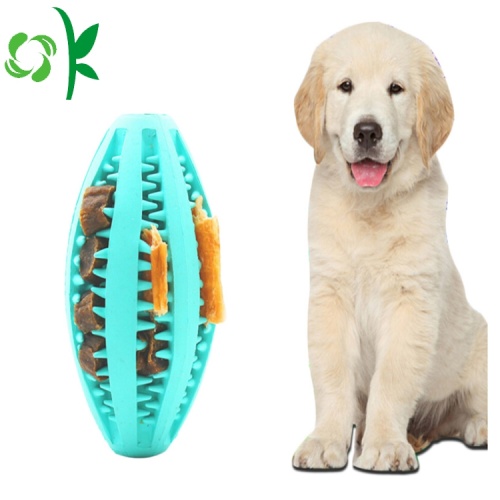 Rugby Chew Toys Toot Tooth Silicone Latihan Anjing Bola