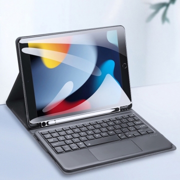 Teclado de caja de cuero al por mayor con panel táctil para iPad 10.2 (2021/2020/2019)