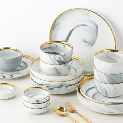 Wholesale Ceramic For Restaurant Dinner Bowl Ceramic Tableware dinner plates ceramics bowls dinner set