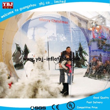 Clear inflatable snow globe dome, human size take photo inflatable snow globe with backdrop