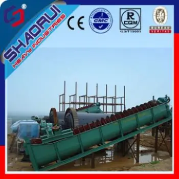 Spiral classifier for desliming and dehydrating during mine washing