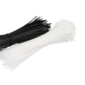 High Quality Nylon Cable Ties - Adjustable, Self-Locking White and Black Plastic Ties