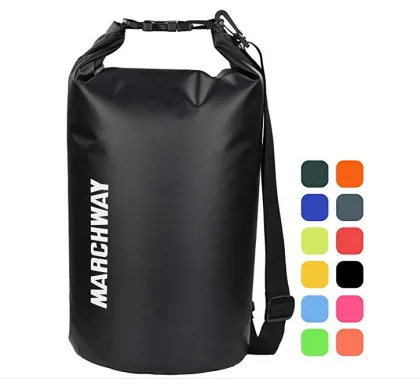 500D black polyester waterproof dry bag for diving, waterproof nylon dry bag