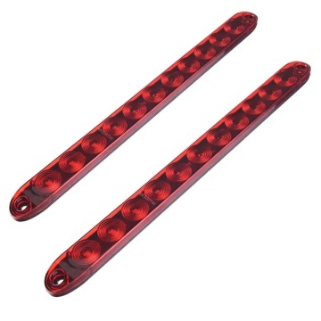 Red 15.5" 11 LED Red Trailer Lights: Sealed Parking, Tail, Brake, and Stop Lamp for Car, Truck, and Trailer