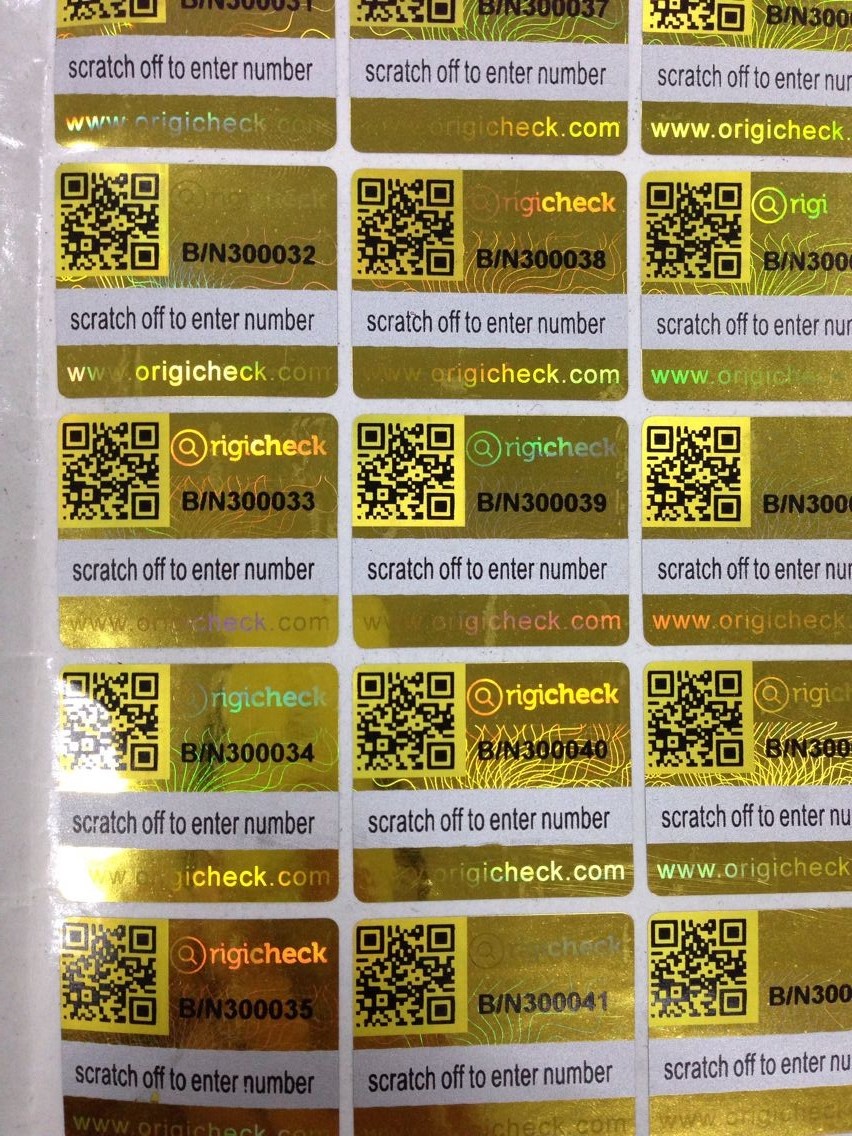 QR Code Series Number Security Barcode Stickers