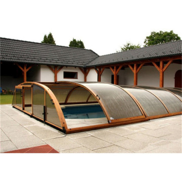 Aluminium Retractable Swimming Pool Glass Roof Enclosure