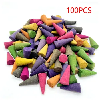 100pcs Fragrant Office Coconut Natural Incense Cones Fresh Air Assorted Mixed Scents Backflow Magnolia Home Lavender Burner