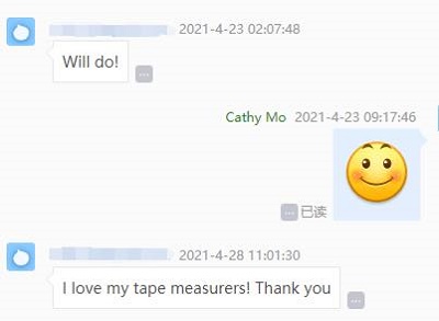 Customer's feedback to China Wintape (1) Customer's feedback to China Wintape (1)