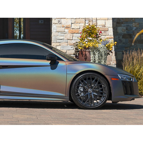 Rainbow Laser Matte Silver Auto Wrap Viynl