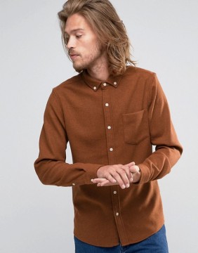 High Quality Custom New Design Long Sleeve Chest Pocket Mens 86% Polyester 14% Wool Flannel Comfort Fit Casual Dress Shirts