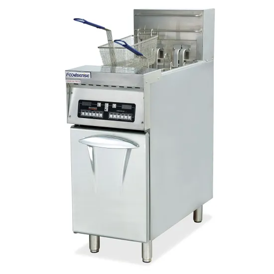 Commercial Electric Deep Fryer Vertical 1 Tank Computer Fryer 2-Basket Used Deep Fryer