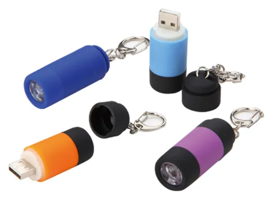 Emergency tiny keychain USB rechargeable LED light
