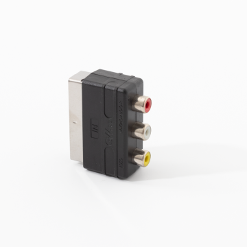 Custom Scart Male to 3 RCA Female Audio Video Adapter Socket
