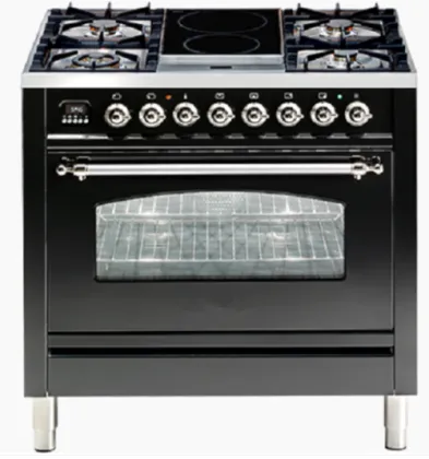 Black Cooker Electric Oven Freestanding