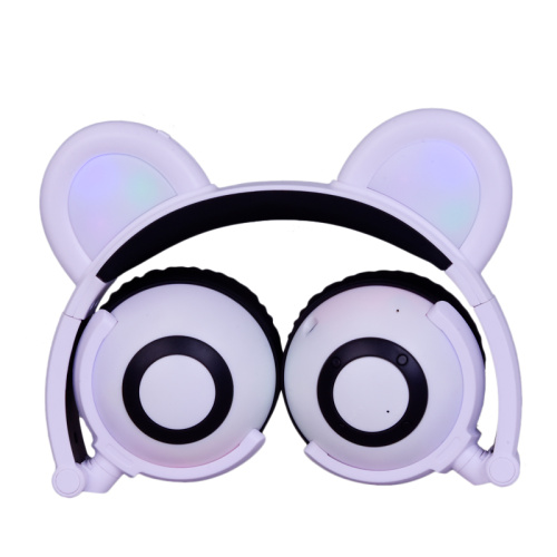 Glowing Panda Ear Bluetooth Headphone with Micro