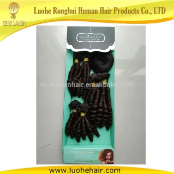 Elegant packing synthetic candy wave 7 pcs one pack with closure hair extension