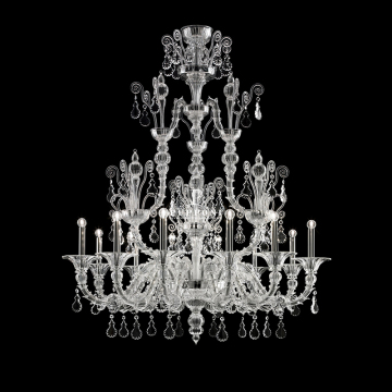 French Style Luxury Crystal Chandelier LED Clear Glass Pendant Light