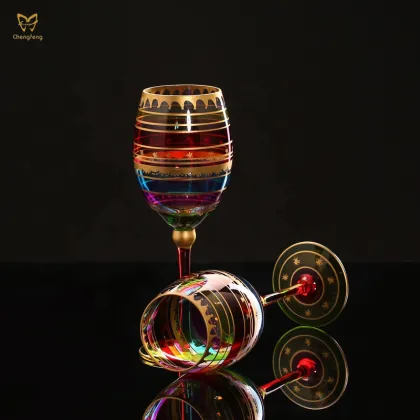 Europe Lead-Free Colored Drawing Wine Glasses