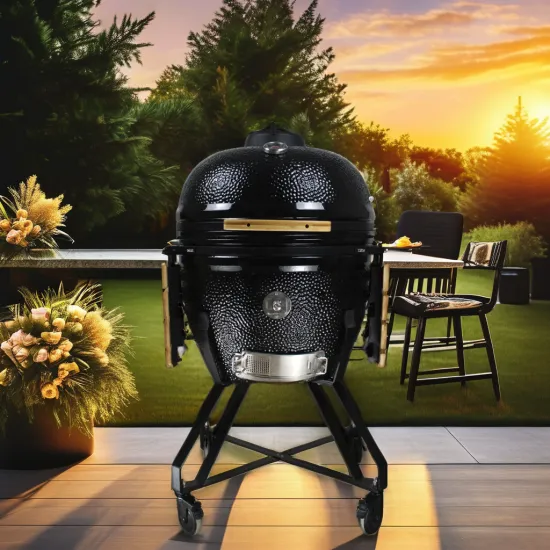 Auplex Kamado Big XXL 27 Inch Ceramic Charcoal Grill for Outdoor Use