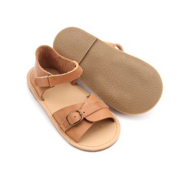 Rubber Sole Leather Kids Boy Girls Summer Sandals