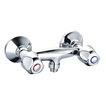 Chrome Finish Wall Mounted Double Lever Shower Mixer in Zinc Material (X9915S)