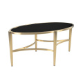 Brassy Stainless Steel Round Coffee Table