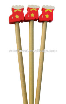 cute paper pencil with shoes eraser for promotion