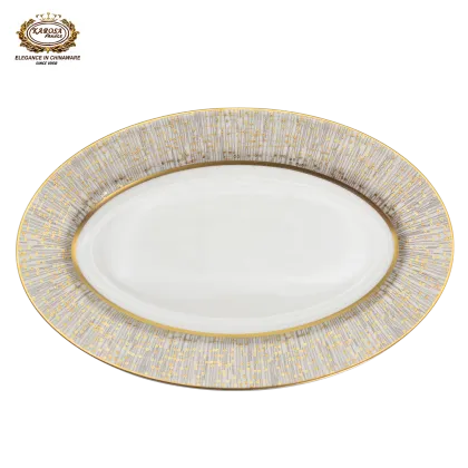 98 Pcs Dubai Royal Tableware Golden Porcelain Luxury Dinner Set - Bone China Dinner Set