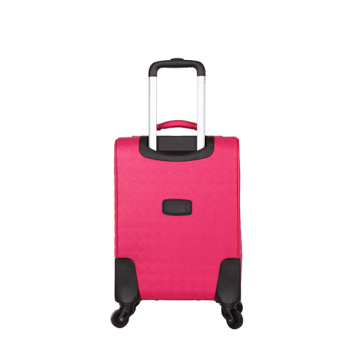 Pink PU Luggage Wheeled trolley bags