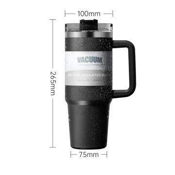 Stainless Steel Travel Mug 40Oz - Custom For Stan Cup with Handle, Isolated Bicchiere Gobelet Aislado Tumbler