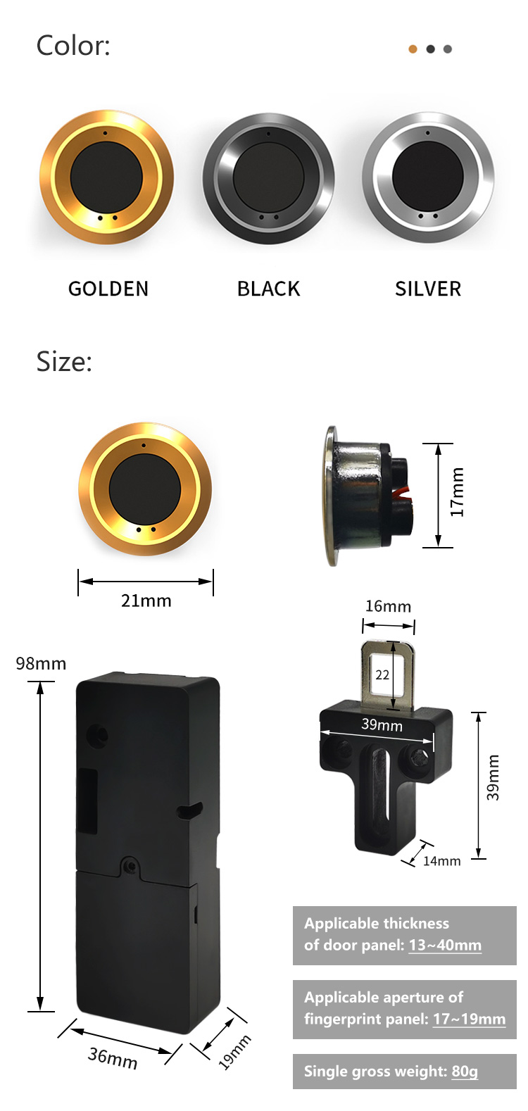 G2 Cabinet Lock Color